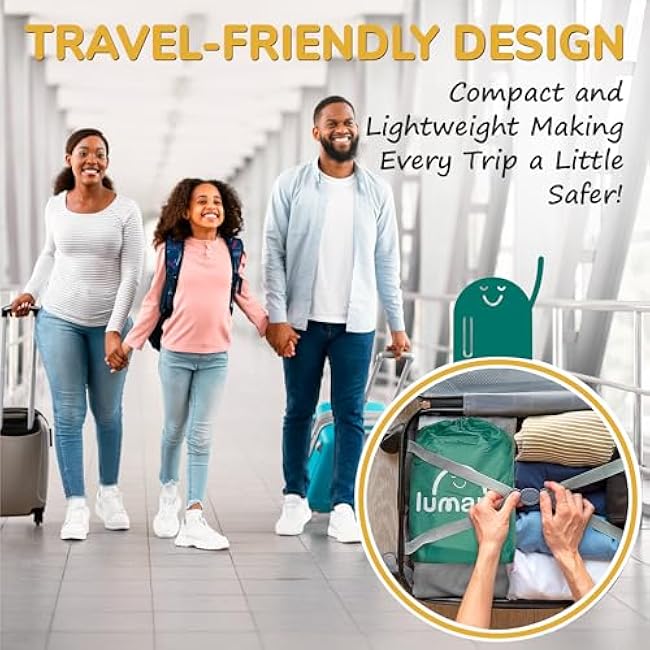 LUMARA Inflatable Bed Rail for Toddlers 2 Pack - Portable Travel Bed Bumpers for Kids Fits Twin Full Queen King Size Beds - Non-Slip Safety Guard Rails