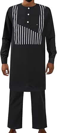 Muslimische Herren Kaftan - Traditionelle Lange Robe Mit Knopfleiste