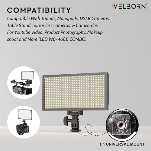 Image of Welborn Professional Video Light Dimmable 3200k -5600k for YouTube Video, Product Photography, Makeup Shoot and More