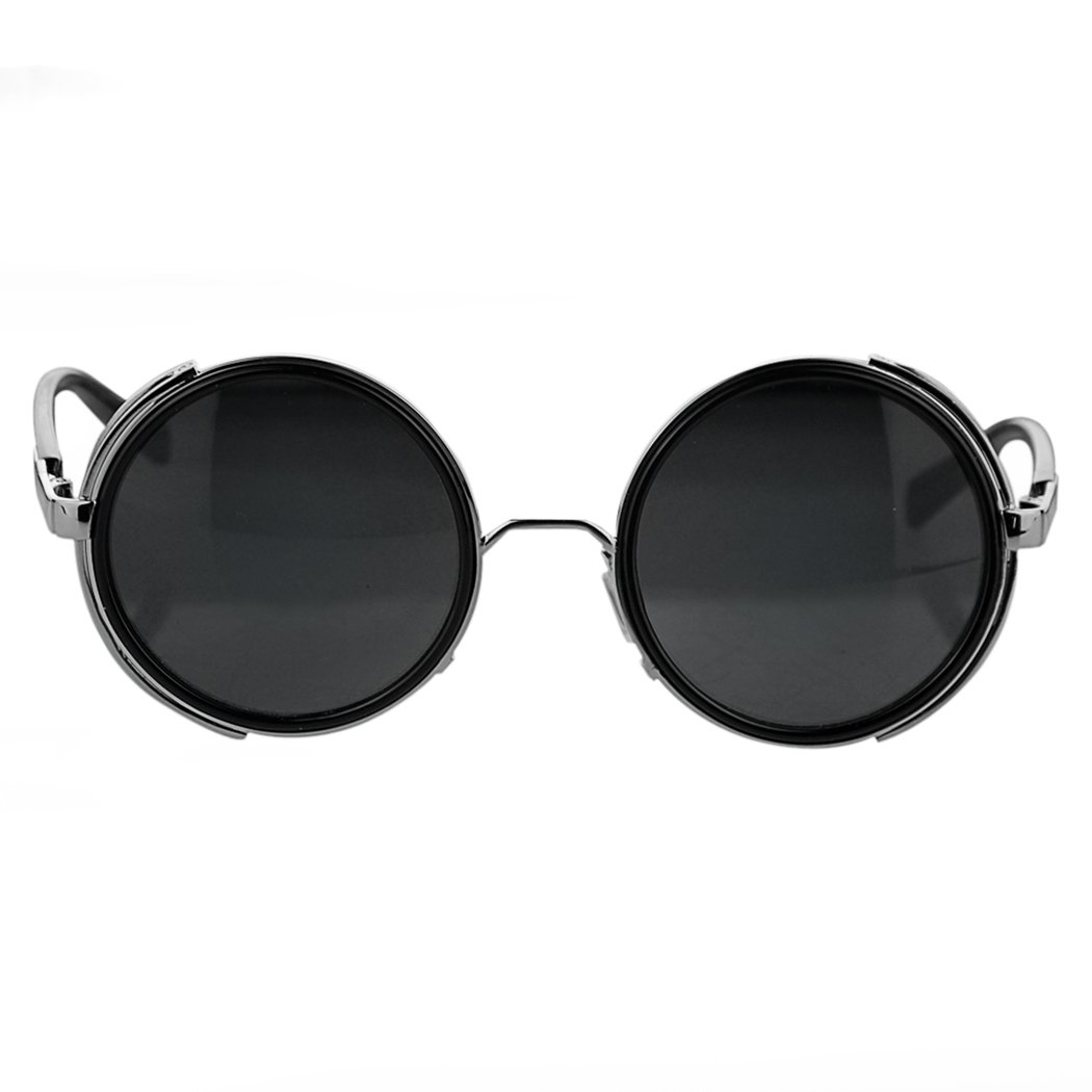 Astra Depot Steampunk Vintage Style 50s Round Silver And Black