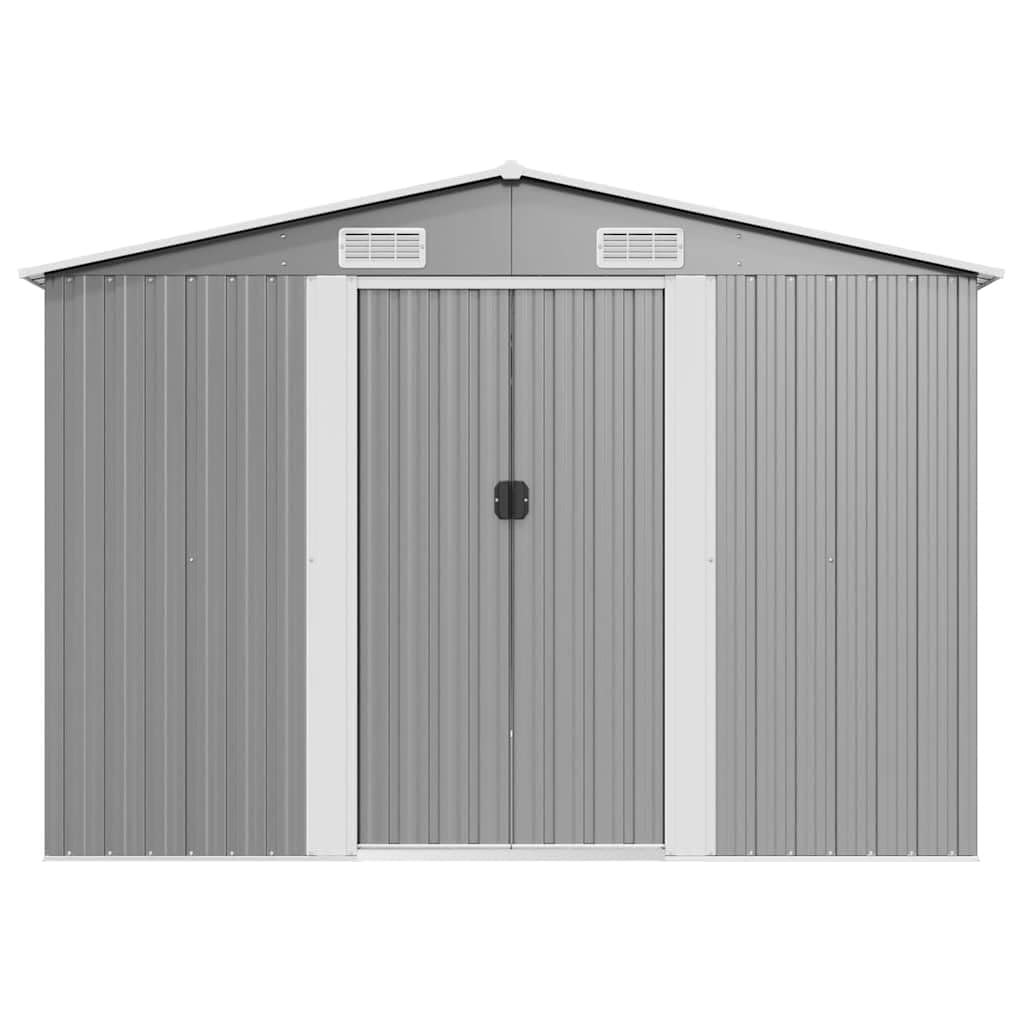 Caseta de jardín Metal Gris 257x392x181 cm