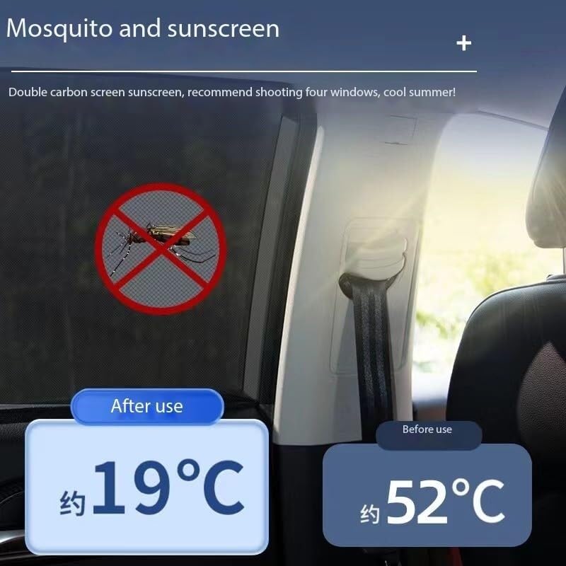 Tendine Parasole Laterali In Rete Di Carbonio 20D Per Nissan Note, Anti-UV E Anti-zanzare, Adatte A Bambini, Adulti Animali Domestici Tendine