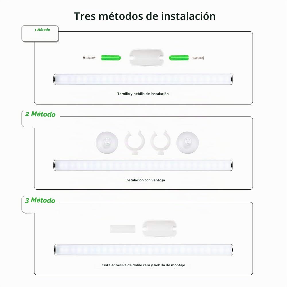 Lixada Aplique LED de Pared, Lámpara Inalámbrica Recargable con Control táctil para Espejo de Maquillaje, Baño