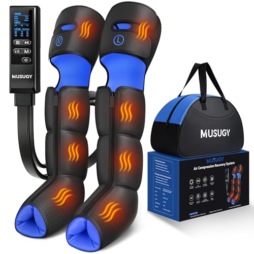 Musugy Leg Massager with Heat and Compression : Sequential Compression Boots with 6 Modes...