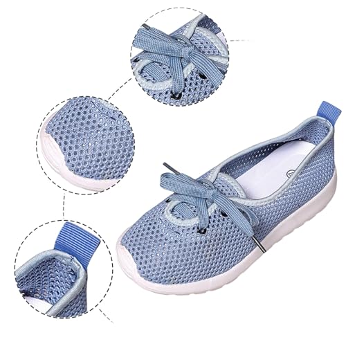 Women's Breathable Mesh Lace Up Sneakers Comfortable Casual Walking Shoes Lightweight Flat Sole Fashion Athletic2