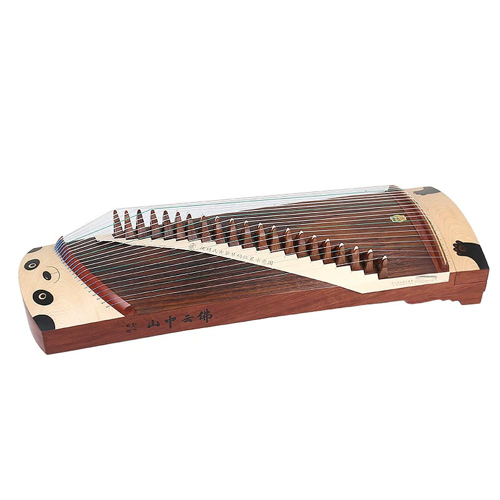Krótki mahoniowy Guzheng o długości 100 cm, wzór pandy, dla początkujących/profesjonalistów,A