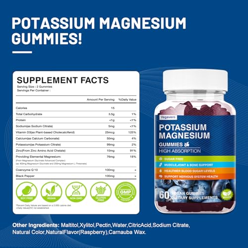 Vegavero Potassium Magnesium Gummies