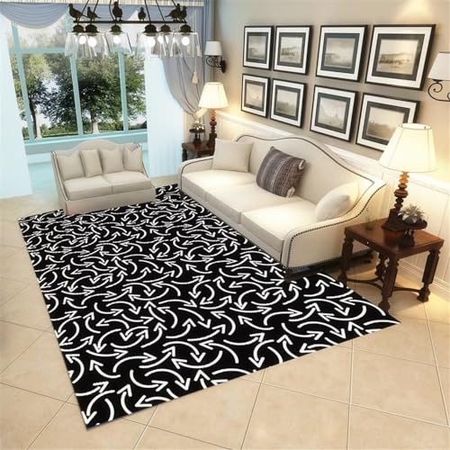 Tapis de sol gris 60x90cm au motif flèche minimaliste pour chambre et salon - 2