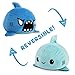 TeeTurtle - The Original Reversible Shark Plushie - Blue - Cute Sensory Fidget Stuffed Animals That Show Your Mood
