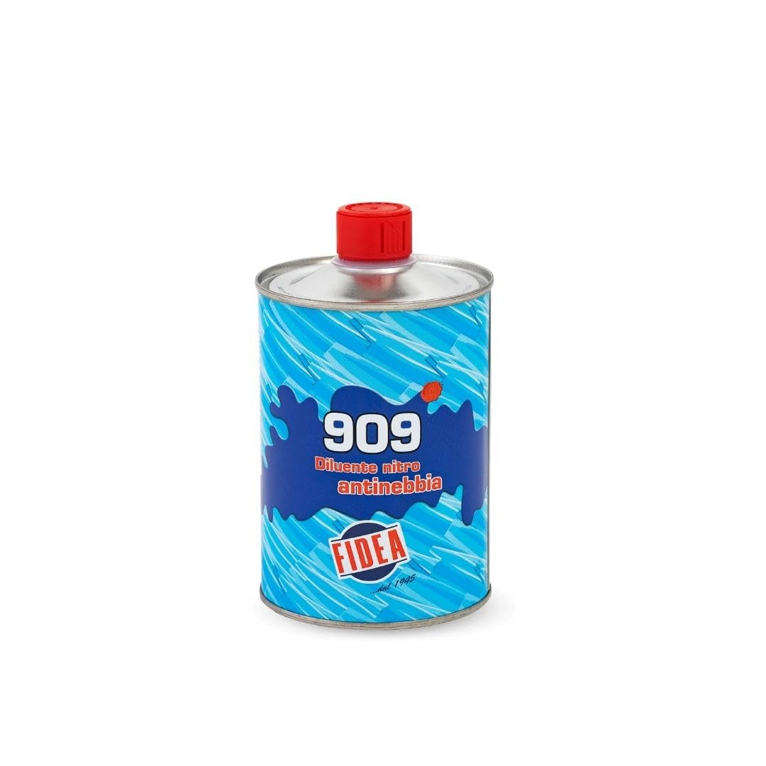 Fidea Diluente Nitro Antinebbia 909, solvente per vernice e smalti, detergente per pennelli pulizia aerografi e pistole per verniciatura, professionale, diluizione smalti e vernici nitro (500 ML)