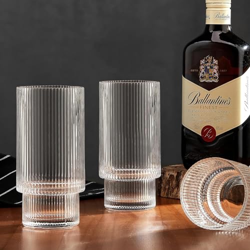 Image of Premium Juice Glasses 350 ML Drinking Glasses, Highball Lead-Free Glasses, Tumblers for Water, Beer, Cocktail and Mixed Drinks - 6 Pieces, Transparent (Cocktail, TP- 75 Set of 6)
