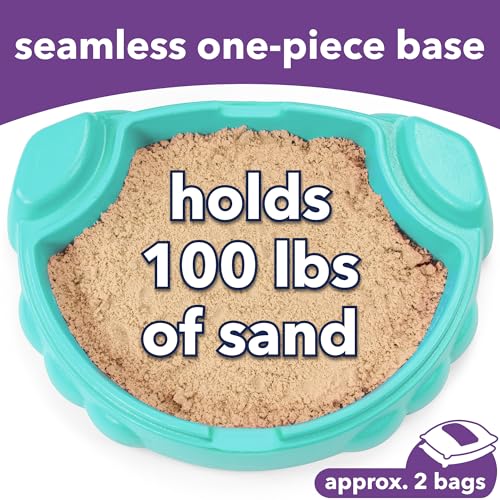 Image of Simplay3 Coastal Crab Fully Assembled Sandbox for Kids, Toddler Outdoor Sand Box with Lid for Playground, Backyard, Ages 1.5 to 5 Years, Made in USA, Teal