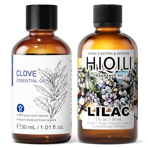 HIQILI 30ML Aceite Esencial de Clavo y 30ML Aceite de Fragancia de Lilac