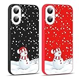 lioscre 2 Pack Christmas Phone Case for iPhone 16 6.1'', Cute Xmas Christmas Snowman Pattern Gifts Case, Aesthetic Design Soft TPU Anti-Fall Protective Slim Shockproof Cover for Girl Women Men
