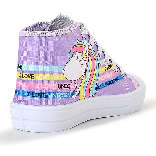 Tênis Feminino Infantil Botinha Menina Personagem Unicórnio Tamanho:25/26;Cor:Roxo