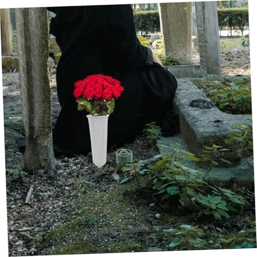 15 Soportes de plástico para flores de cementerio y lápidas con estaca 6