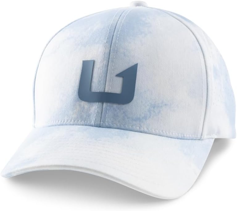 HUK Men's Barb U 110 Performance Hat, Fishing Golf Running Cap, Stretch Fit, 6 Panel Snapback, Sweatband, Recycled Brim