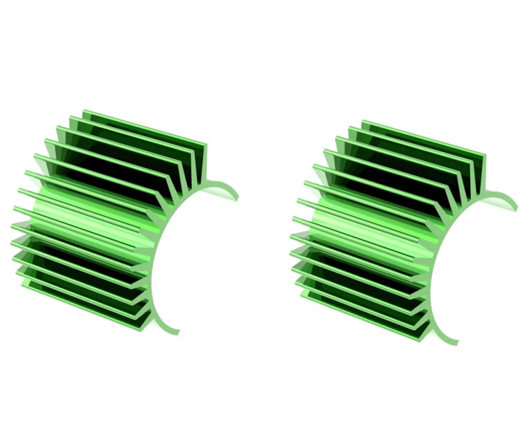 CROBOLL 2 Pack Aluminum 2847 Motor Heat Sink Cooling Accessoriy for 1/14 Brushless Buggies (Green)