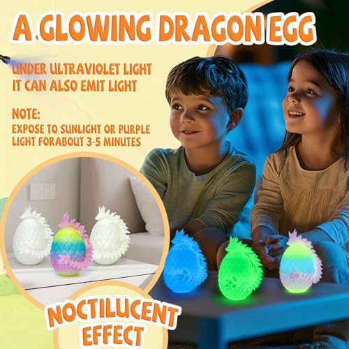 3D Printed Dragon Eggs with Dragon Inside,Prefilled Easter Eggs Filled,Articulated Flexible Dragon,Easter Advent Calendar Easter Basket Stuffers,Collectibles for Adults Teens Boy (24PCS) by Navoxa - Image 3
