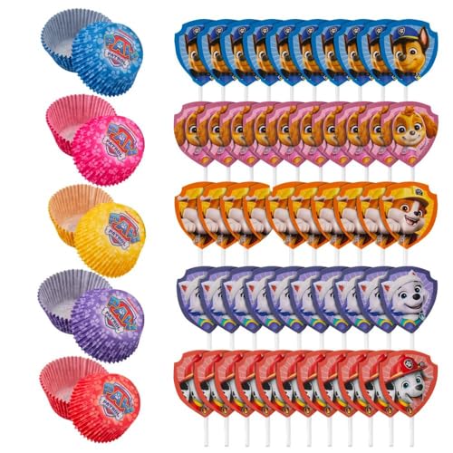 Fun Express PAW Patrol Party Cupcake Liners with Character Picks for 50