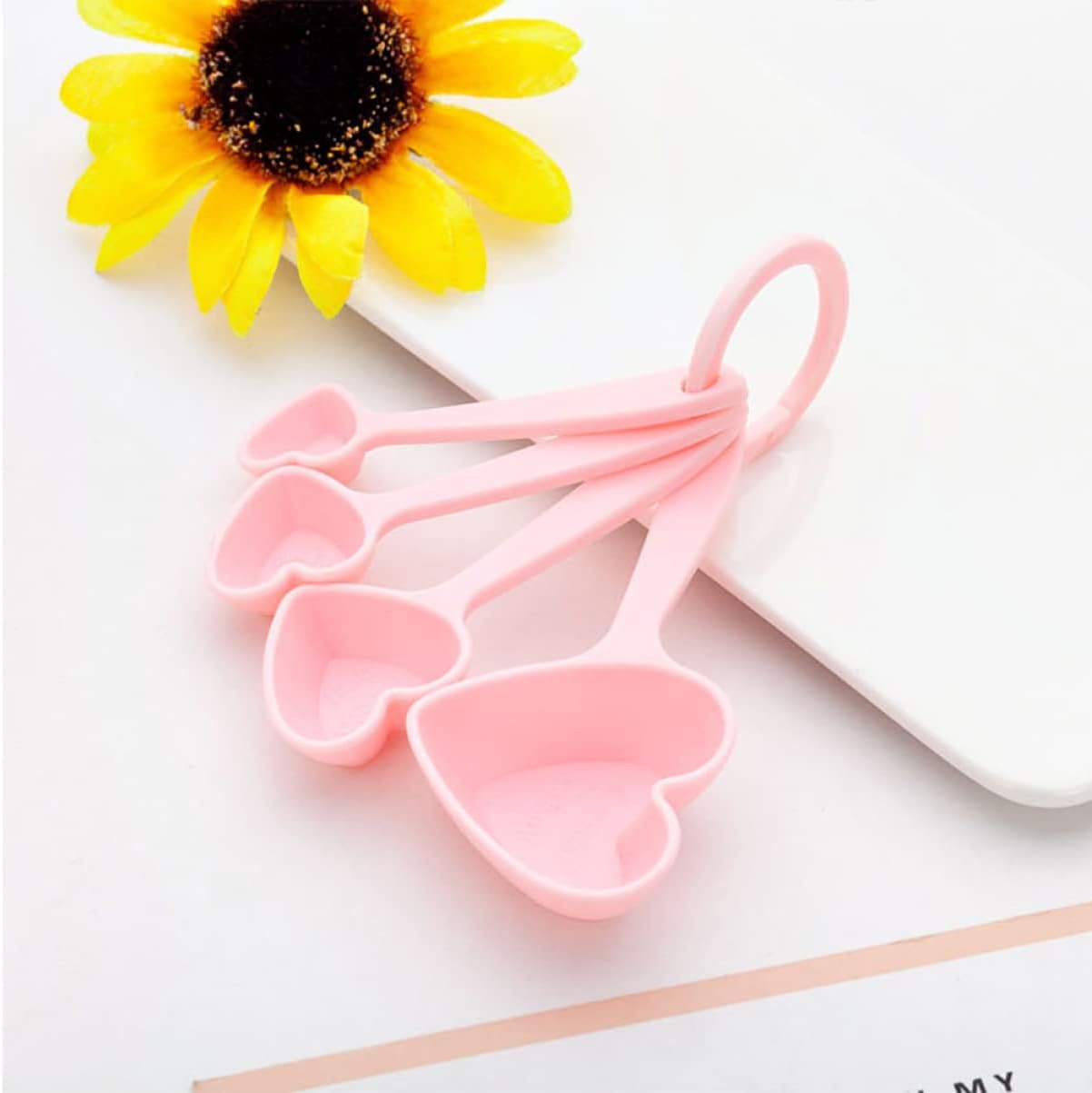 3sets/12pcs Household Gift Ingredients Teaspoon Measuring Flatware Ice/Supplies Wedding Cream Sugar Liquid Scoop Restaurant Tableware for Shower Heart-shaped (Random Color)