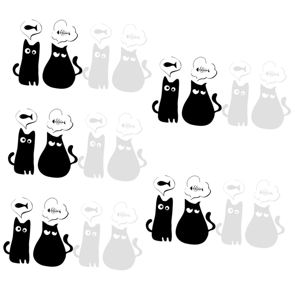 Stickers Cat Patterns jojofuny : 10 paires d'autocollants muraux chats