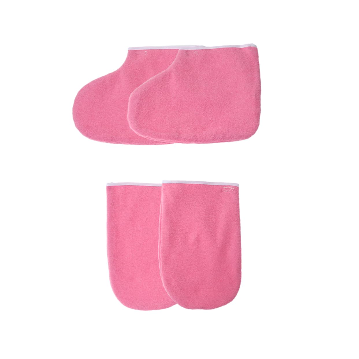 Cera de Parafina Guantes Botines de Tela Rosa y Manicura