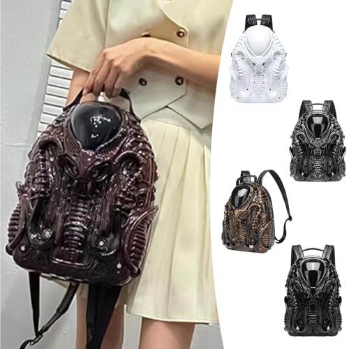 SHU GE Backpack,Halloween Backpack Unisex Creative Travel Backpack 3D Shaped Backpack Cool Predalien Handbag Novelty Backpack2