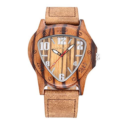 Soulitem Reloj de Cuarzo de muñeca de Moda de Madera Casual Resistente al Agua Regalo Duradero para Mujeres Hombres