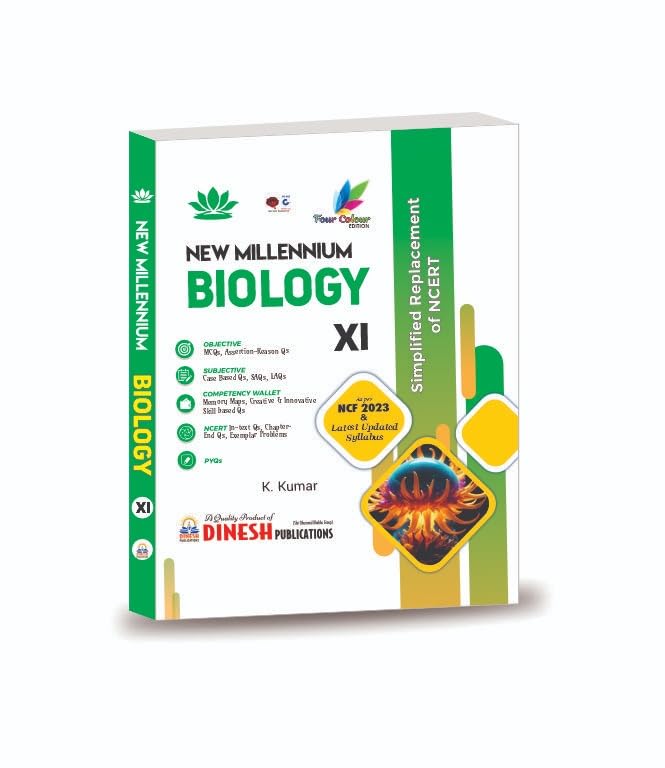 DINESH New Millennium BIOLOGY Book for Class 11 (2025-2026 Session) | Complete CBSE Syllabus Coverage with NCERT Solutions and Exemplar Problems