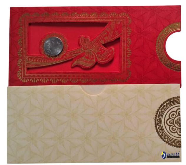 Jewett Shagun envelop with coin, wedding shagun envelope with coin, Designer Sagan Cash Money Envelopes, Anniversary, Birthday and many other Occasions (Multicolor) (Pack of 50) 3