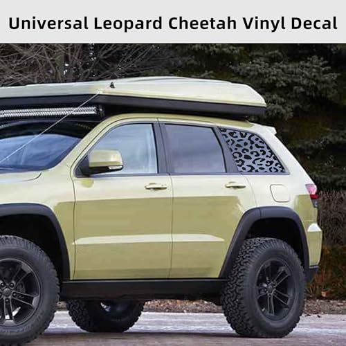 Image of Rear Quarter Window Leopard Cheetah Decal for Car SUV Trucks