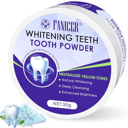 50g Polvo Blanqueador de Dientes, Eficaz Para Fortalecer Dientes, Proteger las Encías y Refrescar el Aliento, Blanqueamiento Rápido y Efectivo para un Sonrisa Más Blanca (Morado)