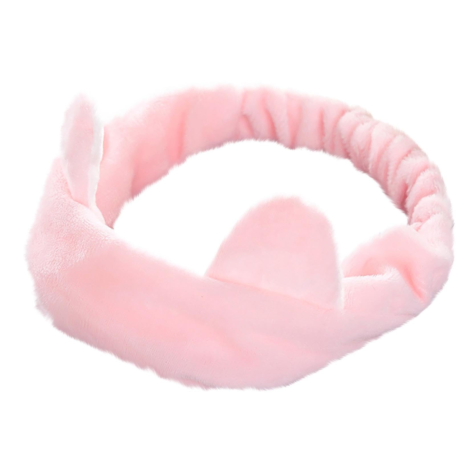 2Pcs Cat Ears Headband,Makeup Headband,Spa Headband,Skincare Headband, Headband for Washing Face,Hair Band for Cleansing & Sleeping (Pink, One Size)