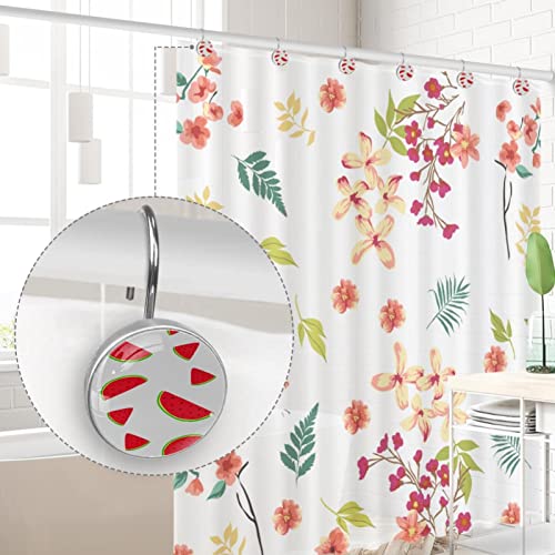 Crochets de douche pastèque en acier inoxydable à glisse fluide pour rideau de salle de bain - 5