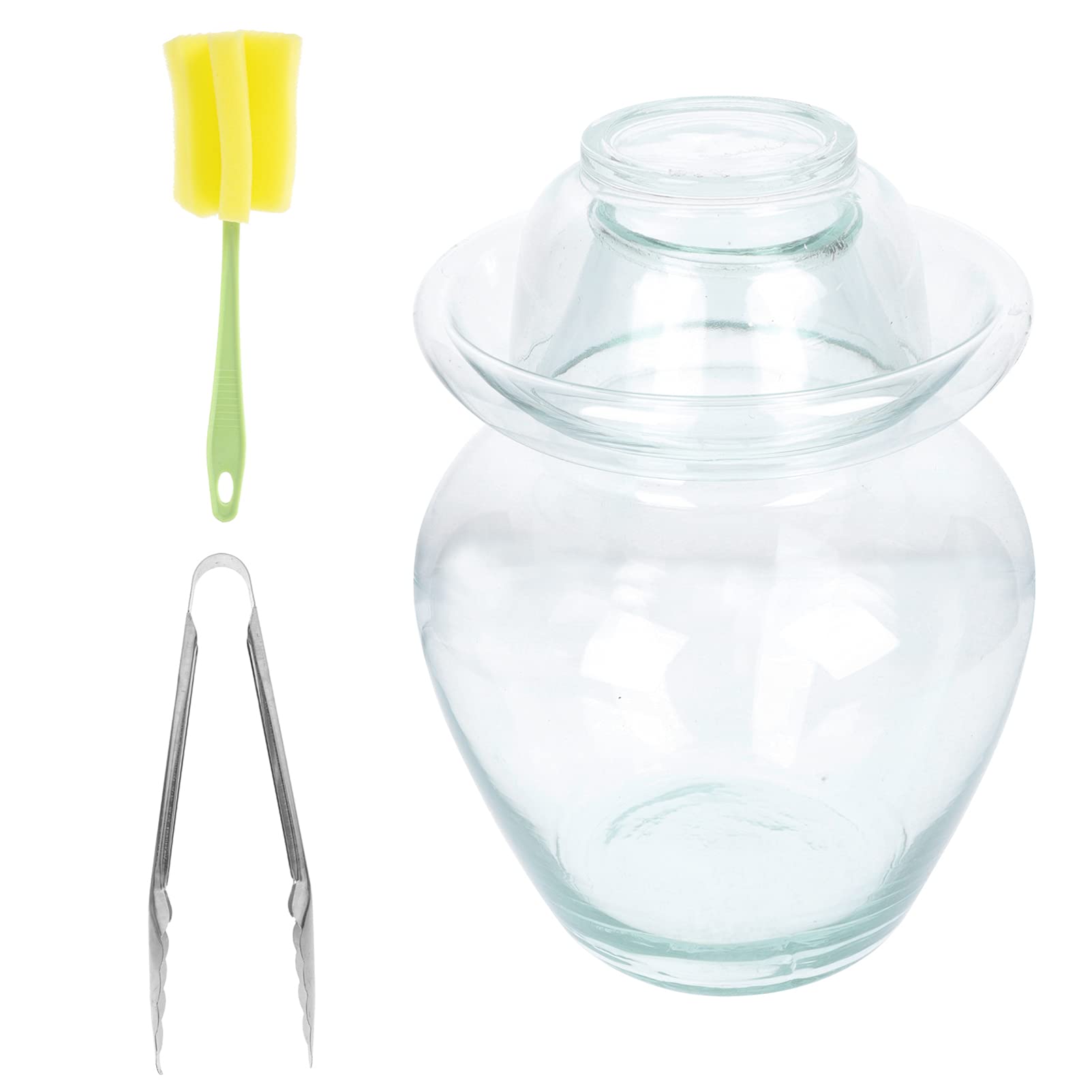 Cabilock Glass Containers Recipientes para Kimchi de Encurtido de con Tapa de Fermentación para Almacenamiento de Alimentos de Alba?il para Ensalada para Botella de Frasco Fermentaciones