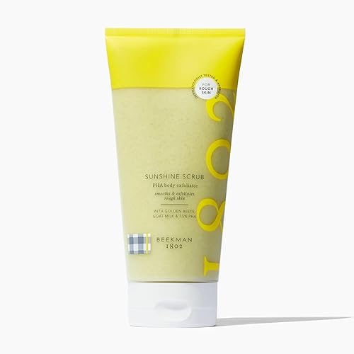 Beekman 1802 Sunshine Body Scrub - Sin fragancia - 8 onzas - Exfoliante corporal con 7.5% PHA - Disminuye el aspecto de los bultos asociados con