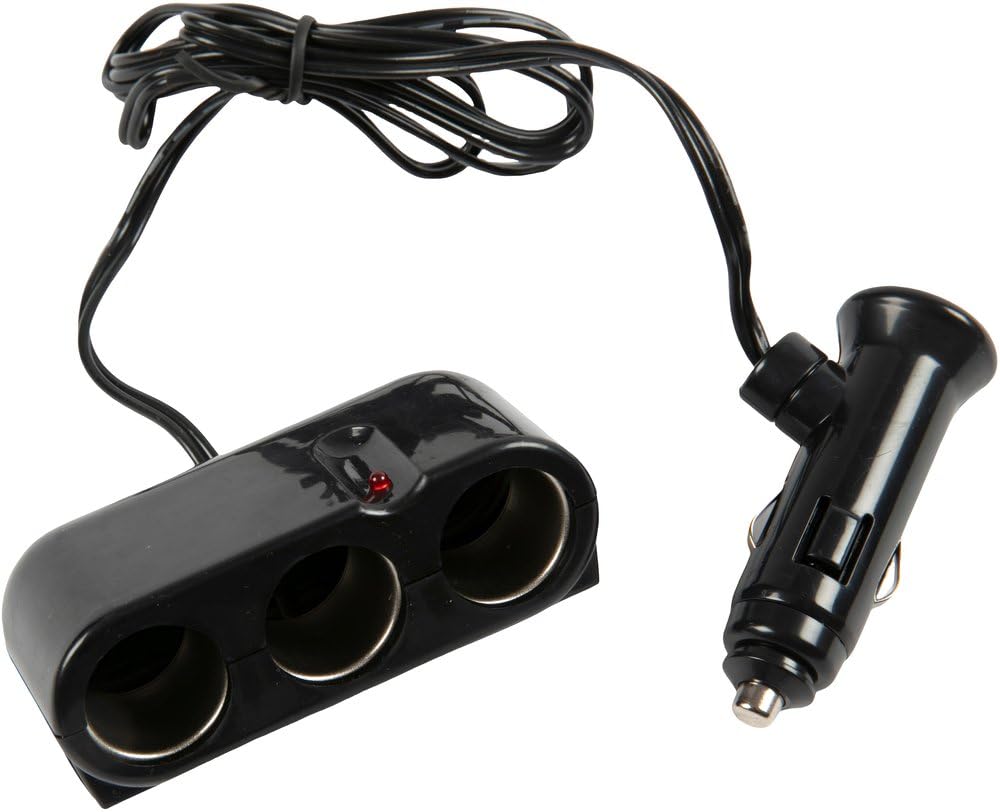 Start Presa Accendisigari A Tre Vie 12V Con Cavo 100 Cm - Potenza 8A LED Biadesivo