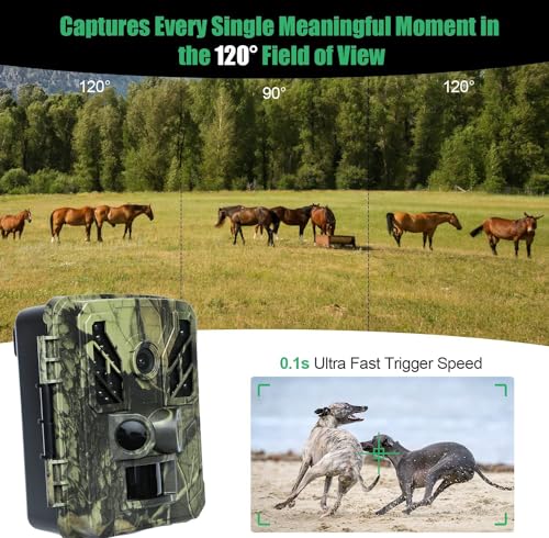 Image of Trail Camera - 4K Video, 32 MP Photo, Night Vision, Motion Detection, 2.4inch LCD, 0.2s Trigger Time, Waterproof for Wildlife Monitoring, Home Security, and Outdoor CCTV Trap Camera