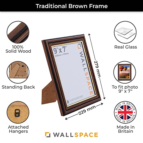 Wall Space 9x7 Brown Frame with Gold Inset, Brown with Gold Line, 9x7 inches - Image 2