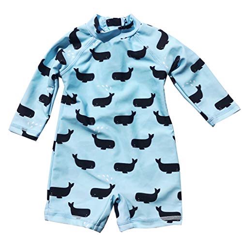 Infant Baby Boys Sunsuits Rash Guard Swimsuit Swimwear UPF 50+ Sun Protection (Blue Whale, 0-3Month)