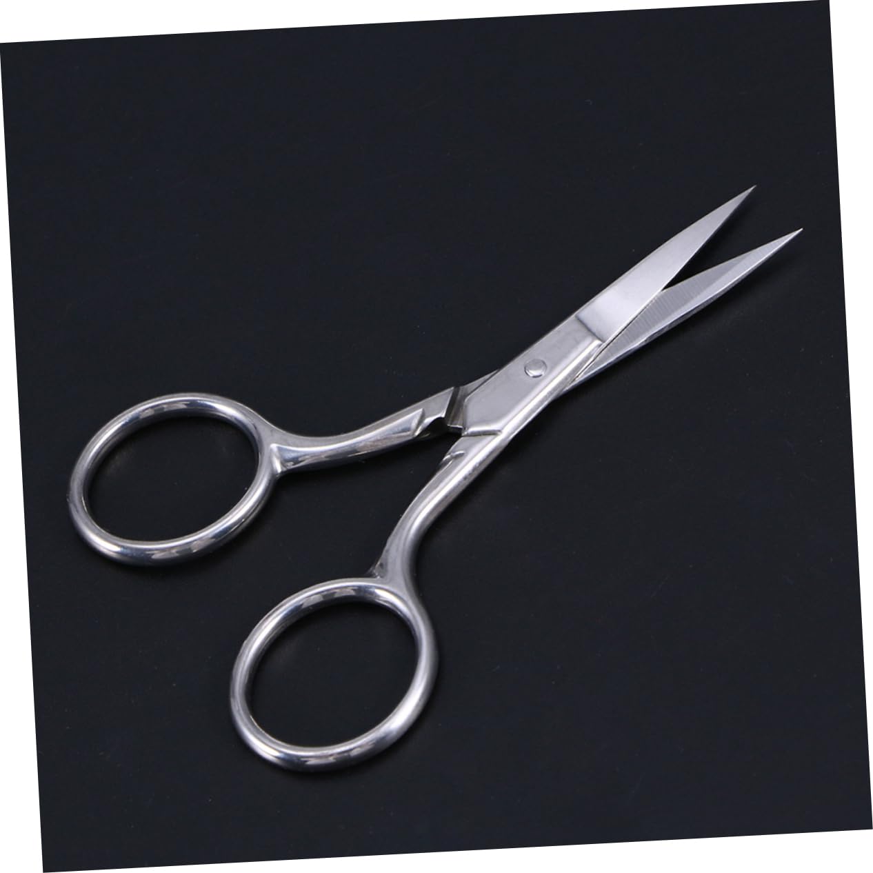 Forbici per Sopracciglia in Acciaio Inox 6 Pezzi Argento | Piccole Forbici Portatili, per Peli del Viso e Barba, Uso Domestico E'aperto