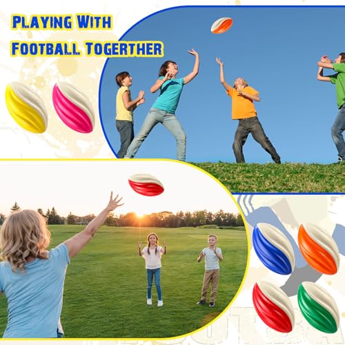 Image of Jerify Mini Footballs for Kids Spiral Foam Football Bulk 5 Inch Soft Small Waterproof Foam Ball Sports Birthday Toddler Football for Indoor and Outdoor Game (Classic Color,12pcs)