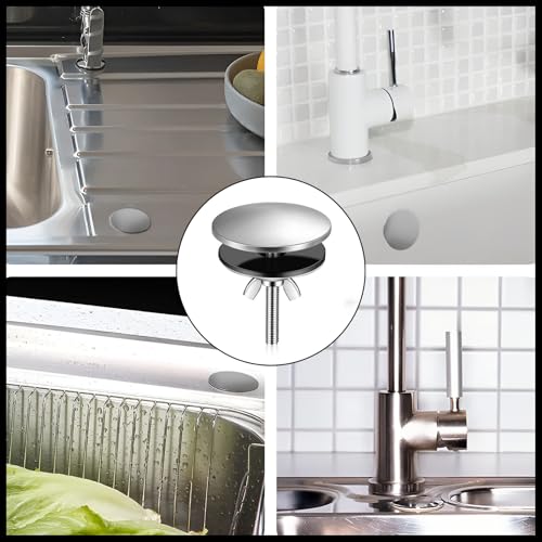 Wasserhahn Lochabdeckung,Hahnlochstopfen,Armaturen-Abdeckung,Blindstopfen Spüle,Locher Schwarz, Für Spülbeckenlochstopfen Für Zuhause Küche Und Bad, Lochabdeckung Spüle (Silber)