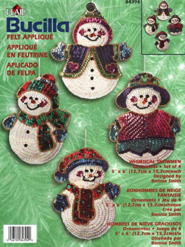 Bucilla “Whimsical Snowmen Felt Applique Tree Ornaments Kit 84394