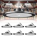ELEKICO Super Bright 250w UFO LED High Bay Light 35000lm with Plug 5ft Cable (Eqv.1000w Mh/Hps/Hid),5000k High Bay Led Shop Lights Garage Lighting for Garage Factory Workshop Warehouse Barn -6pack