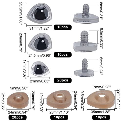 PH PandaHall 40 Sets 3D Safety Eyes - Image 2