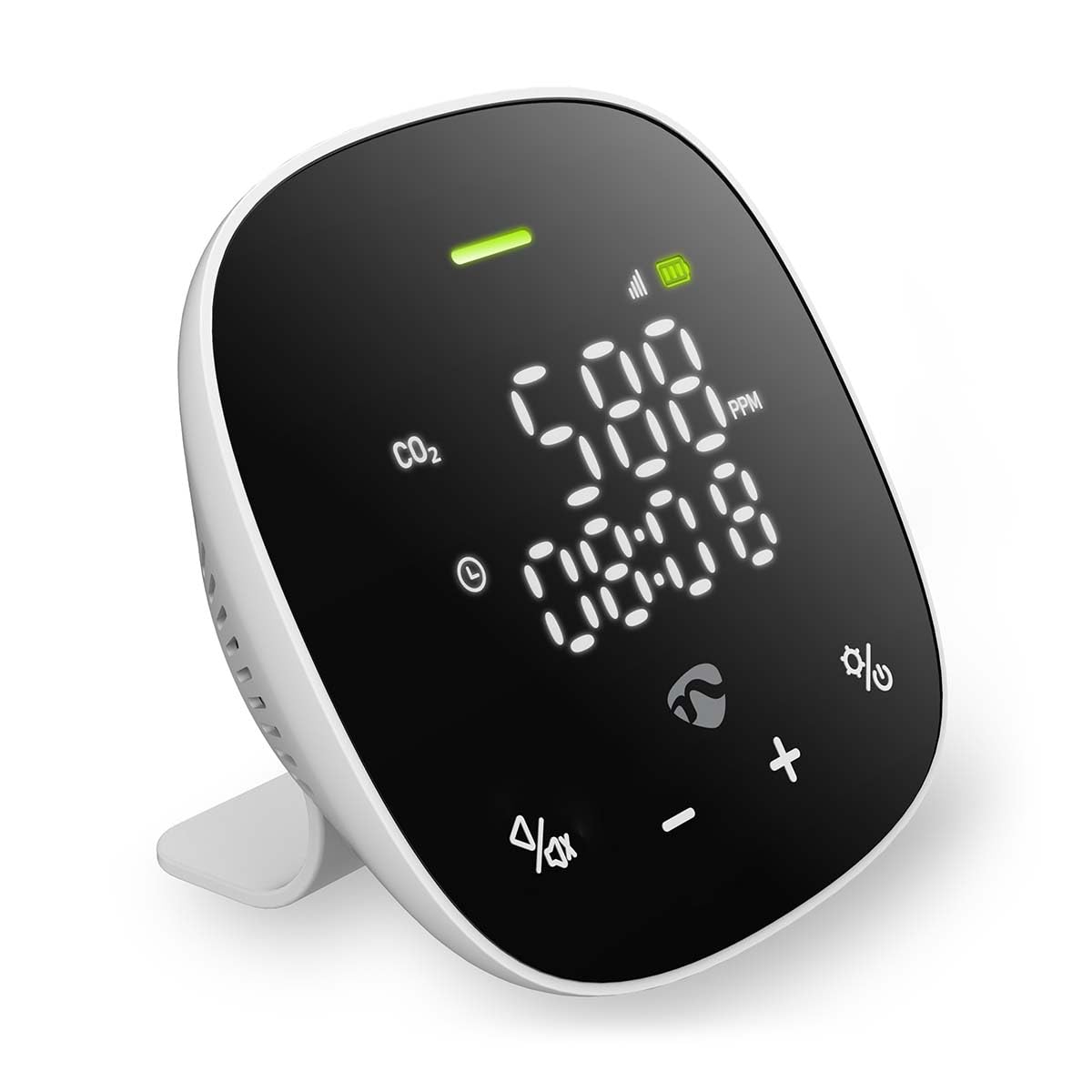 SmartLife Monitor de calidad del aire – Wi-Fi – Incluye pantalla – Dióxido de carbono (CO2) / Humedad/Temperatura – Android/IOS – Negro/Blanco
