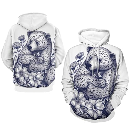 Pullover sweat à capuche ours chaud et confortable contre le froid - 7
