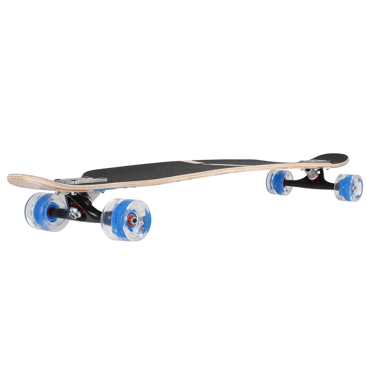 FunTomia Longboard Skateboard Drop Through Cruiser Planche complète avec roulements à Billes Mach1 High Speed T-Tool avec et sans Roues LED